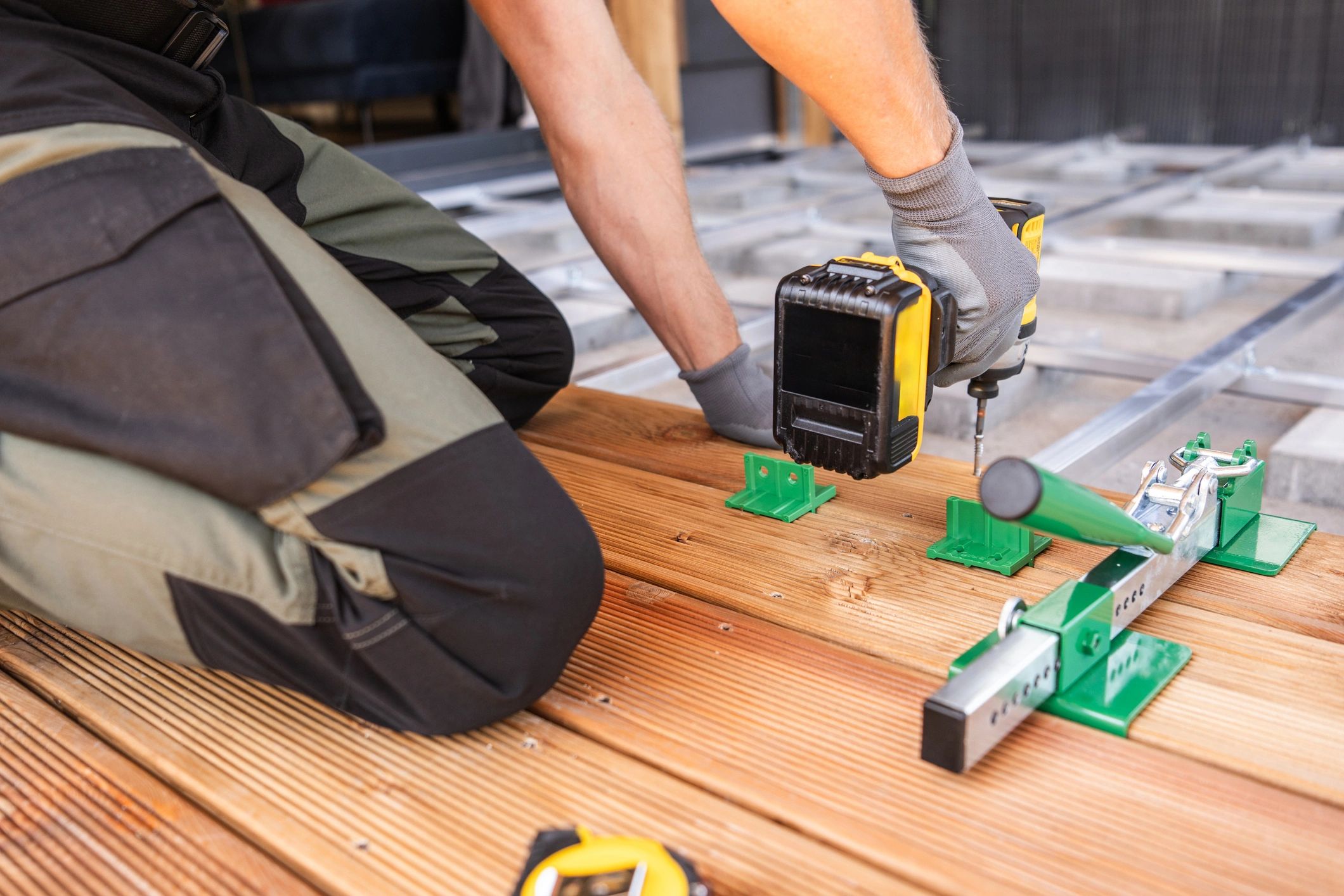 contractor building deck outdoor construction