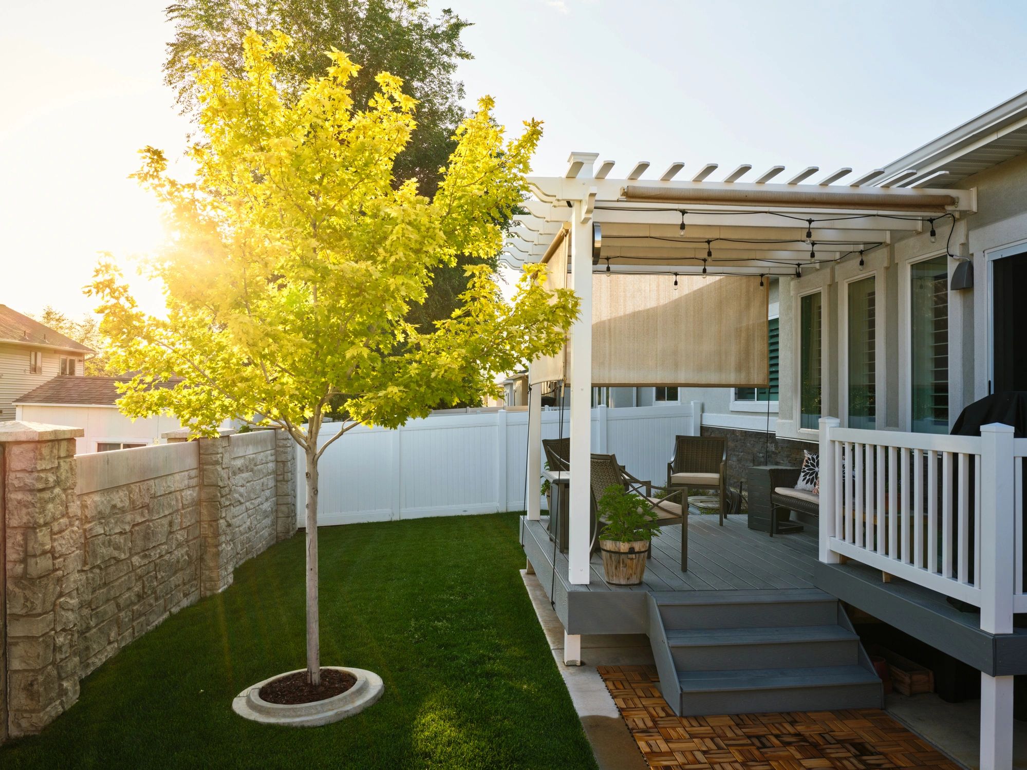 modern backyard deck
